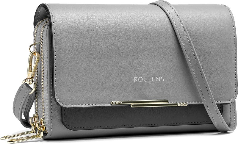 Roulens Small Crossbody Bag for Women,Cell Phone Purse Women's Shoulder Handbags Wallet Purse with Credit Card Slots - Image 1